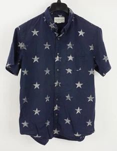 Ralph Lauren Denim & Supply Men's Large Short Sleeve Blue Star Button Down Shirt - Picture 1 of 8