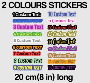 Personalised Name Vinyl Sticker Word Text Cut Fancy Font background colour 20 cm - Picture 1 of 3