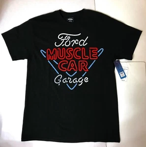 CAMISETA FORD MUSCLE CAR GARAGE Negra Roja Azul Blanca Letrero Neón Retro PARA HOMBRES M L XL - Imagen 1 de 4