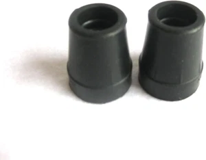 Harvy 1" Heavy Duty Black Rubber Replacement Cane Tip. (2 Pack) - Picture 1 of 12