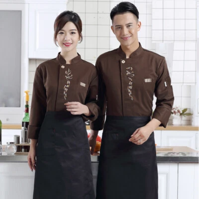 Cocina Hornear Chef Ropa Tienda de Sushi Ropa de Trabajo Uniforme de Cocina Delantal Superior Foto 1 de 4