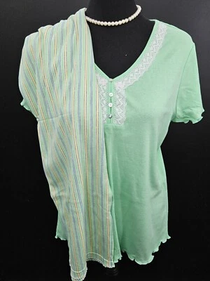 Villager by Liz Claiborne talla M & L verde manga corta conjunto pijama ropa de dormir  Foto 1 de 4