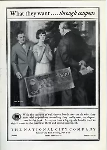1924 National City Company Anleihen Finanzen alte DRUCKANZEIGE über 100 Jahre alt (3411) - Bild 1 von 1