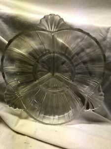 Vintage 1960s Hazel Atlas Divided Dish 3 Sections Clear Depression Glass  - Picture 1 of 8