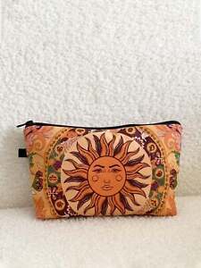 Yellow Sun Makeup Bag Boho Bag Makeup Bag Cosmetic Organizer Toiletries Bag