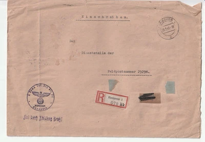 1941 Germany Feldpost A Headquarters 6x9 Cover Envelope *SEE TRANSLATION PICS* - Image 1 of 4