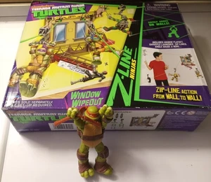Playmates Nickelodeon TMNT Window Wipeout Zip-Line Action plus eine Actionfigur - Bild 1 von 7