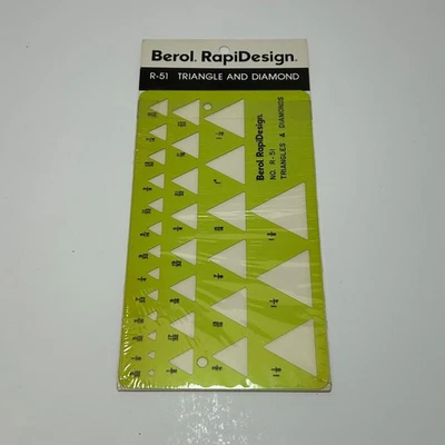 1 Berol RapiDesign Triangle and Diamond R-51 Template Drafting Tool NOS - Image 1 of 4