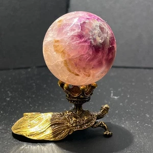 Sfera di fluorite naturale 181G cristallo di quarzo colorato pietra preziosa guarigione - Foto 1 di 16