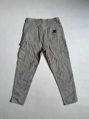 Carhartt WIP Endeavor Pinstripe White Black Carpenter Jeans Size 27 w31 l26 - Image 1 of 4