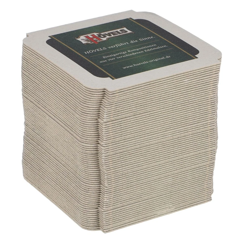 100x Hövels Untersetzer Bierdeckel 9,5x9,5cm Untersetzer Tropfschutz Gastro