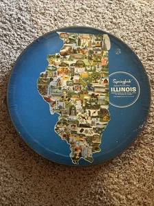 Vintage 1969 Springbok State of Illinois Shaped Puzzle Map 100% COMPLETE - Picture 1 of 5