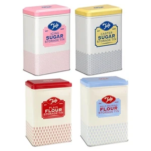 Tala Retro Storage Tin Metal Baking Kitchen Container Pot Flour Sugar Canister - Picture 1 of 6