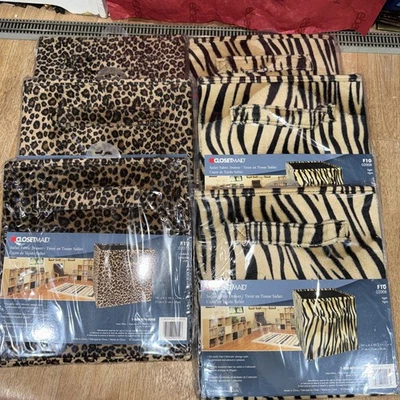 Lote de 6 gavetas de tecido Closetmaid Safari F12&F10 Cheetah Tiger novas - Imagem 1 de 4