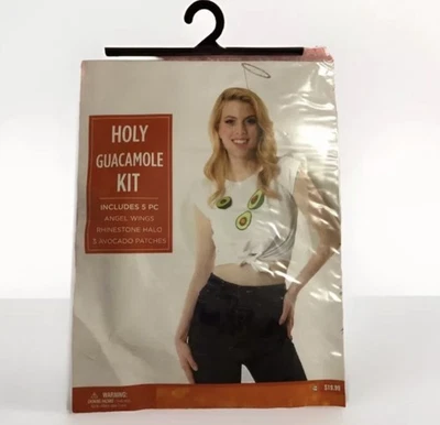 Kit de 5 piezas de guacamole sagrado para adultos - alas de ángel, halo, parches de aguacate Foto 1 de 4