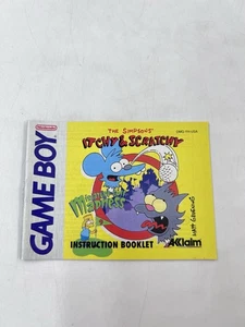 The Simpsons Itchy and Scratchy Authentic Nintendo Game Boy Original Manual Only - Picture 1 of 7