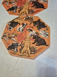 1968 Puppies Octagon Puzzle By Guy Coheleach Springbok Complete - Picture 1 of 4