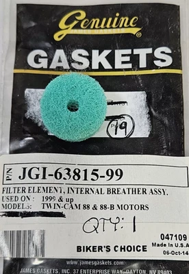 Elemento de filtro respirador cubierta basculante Harley-Davidson 1999-03 63815-99 CANTIDAD-2 Foto 1 de 4