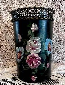 Vintage Toleware Waste Can/Umbrella Stand - Picture 1 of 4
