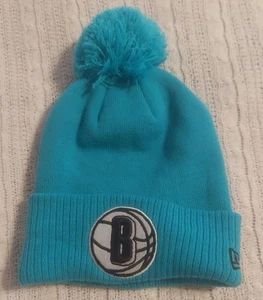 Brooklyn Nets Beanie Hat City Edition Blue NBA New Era Pom Knit Cuff New - Picture 1 of 4