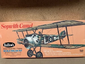 Kit de avión modelo de madera Balsa de combate británico Guillow's Sopwith Camel #801 - Imagen 1 de 2