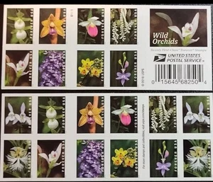 100 Forever Stamps - Wild Orchids U.S. Stamps - 5 Books with 20 Stamps Each - Picture 1 of 1