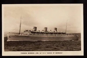 Echtfoto Königin von Bermuda Linienschiff Postkarte - Bild 1 von 1