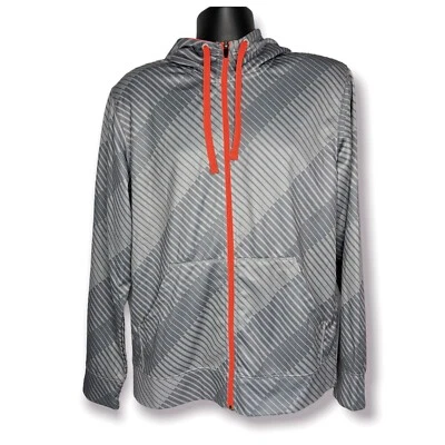 Chaqueta de Senderismo al Aire Libre Xersion Para Hombres Mediana Secado Rápido Cremallera Gris Naranja Rayas Foto 1 de 4