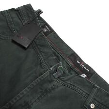 Kiton NWT 5 Pocket Jean Cut Pants Size 38 US Solid Green Cotton Cashmere