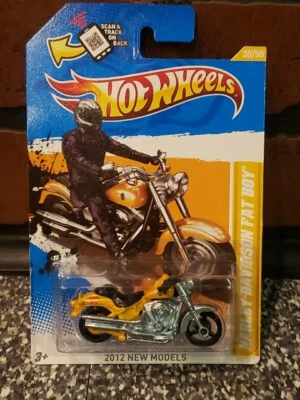 2012 Hot Wheels New Models Harley Davidson Fat Boy Motorcycle #30/247 1/64 - Image 1 of 4