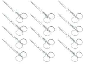 12 Forbici Iride 4,5" Dritto Chirurgico Strumento Dentale Acciaio Inox - Foto 1 di 2