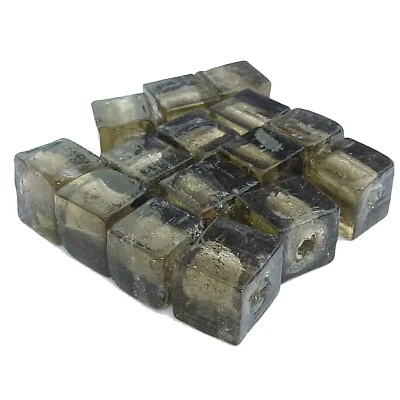 Glasperlen Würfel 10 mm rauchquarz BWare Silberfolie 10 Stück nenad-design AN284 - Bild 1 von 4