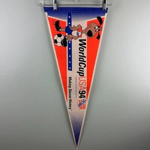 World Cup Soccer FIFA Throwback Retro VTG Full Size Pennant Flag Banner 90s - Picture 1 of 10