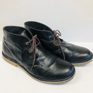 UGG Leighton 3275 Men's Black Leather Ankle Lace Up Chukka Work Boots Size 10.5 - Picture 1 of 10