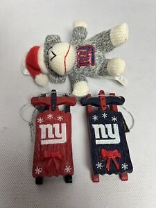 New York Giants Christmas Ornament Lot of 3 NFL
