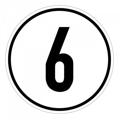 Geschwindigkeitsschild, Geschwindigkeitsaufkleber 6 kmh 20cm nach § 58 StVZO