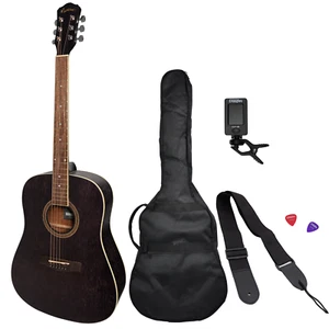 Martinez '41 Series' Dreadnought Acoustic Guitar Pack (Black) - Picture 1 of 1