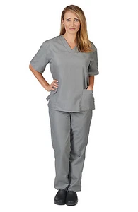 Medical Nursing Scrub Set NATURAL UNIFORMS Men Women Unisex Top Pants Hospital - Picture 1 of 61