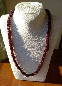 Atemberaubende polierte Granat Edelstein Seil Halskette Vintage... - Bild 1 von 4