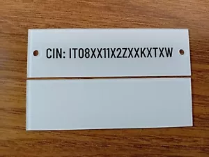 Targa Targhetta Codice Identificativo Nazionale CIN incisione Personalizzata - Foto 1 di 2