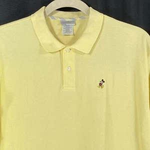 Vintage Walt Disney World Poloshirt bestickt Mickey Mouse gelb Herren L - Bild 1 von 14