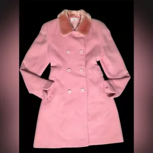 Cappotto Georges Rech Paris vintage misto lana rosa - taglia 40 (US 8/10) - Foto 1 di 10