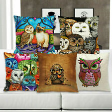 Cartoon Retro Owl Cotton Linen Pillow Case Home Home Sofa Waist Cushion Cover