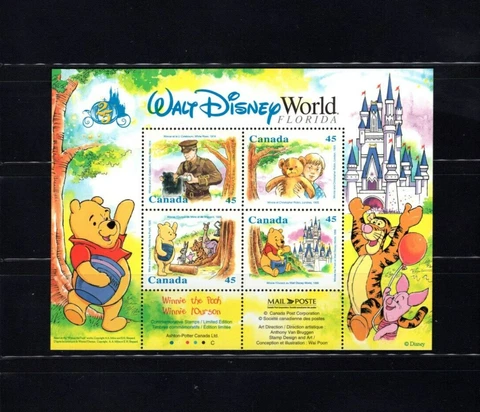 Canada Disney 1621b Winnie the Pooh VF MNH S/S A2 Cover