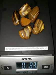 6 Tumbled Tigers Eye Polished Stone - Picture 1 of 4