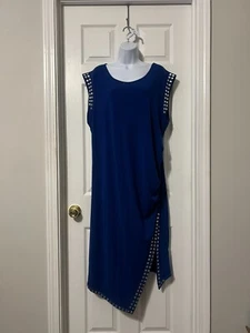 HAANI WOMAN PLUS SIZE EMBELLISHED ROYAL BLUE DRESS SZ 3X - Picture 1 of 9