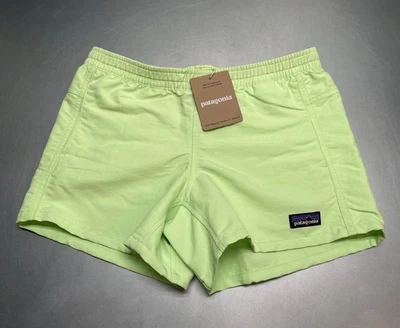 New Patagonia Youth Kids Baggies Shorts 4" Unlined Sz Large (12) Lime Green - Image 1 of 4