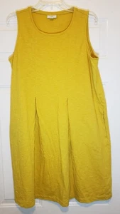Damen J. JILL Senfgelb A-Linie Baumwolle Tank Kleid mit Taschen, Gr. L - Bild 1 von 1