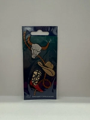 Chapéu de cowboy ocidental e bota bota corda caveira 1 peça adesivo de ferro aplique Wright - Imagem 1 de 3