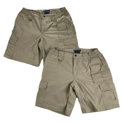 5.11 Tactical Womens Shorts (2) Pair Bundle Lot Sz 10 Khaki Series Ripstop Cargo - Imagem 1 de 4